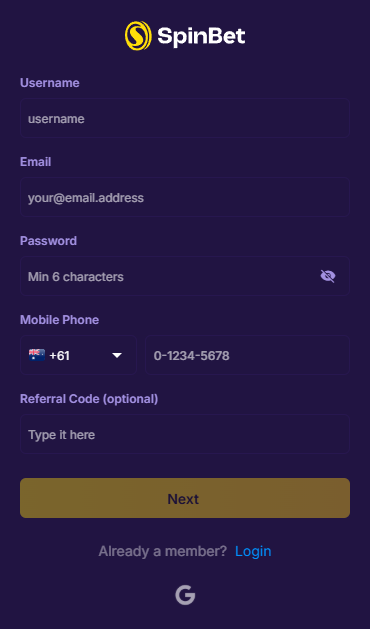 Spinbet Casino Login